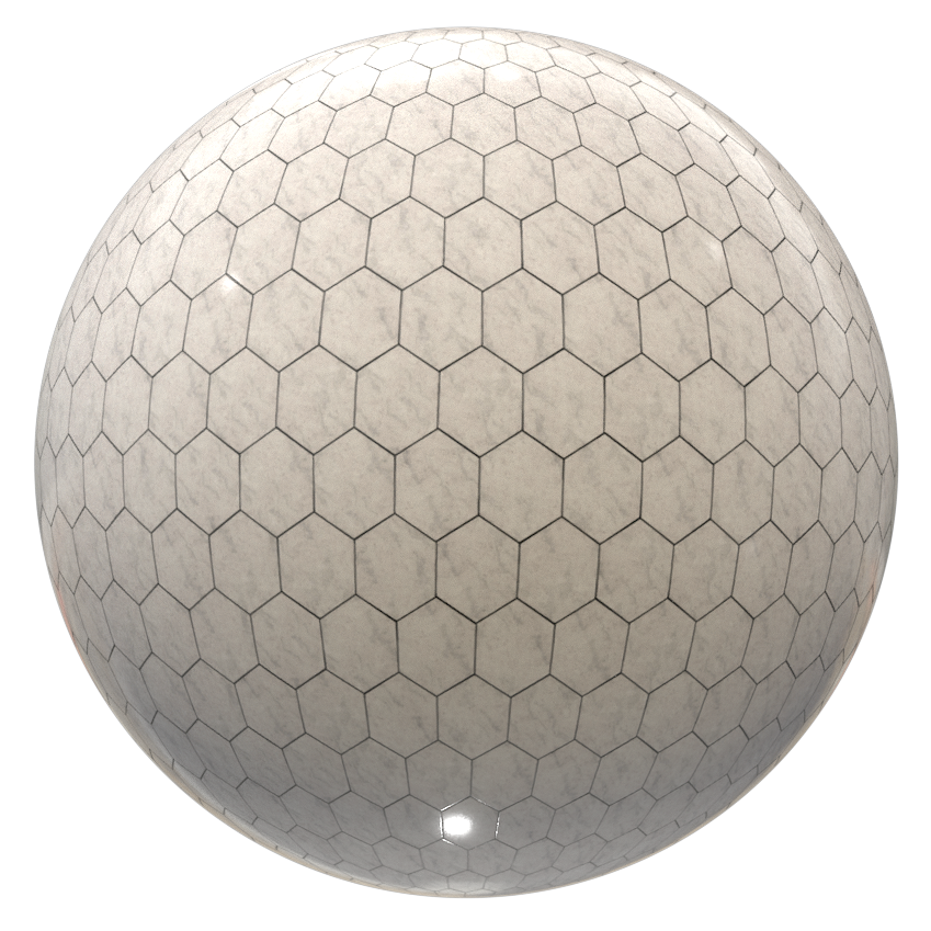 Hexagon White Marble